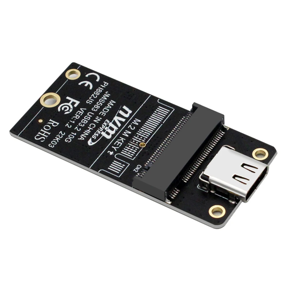 M.2 To Type-C HDD Case Adapter Board NVME HDD Enclosure Interposer Board JMS583 Chip 10Gbps Support 2230 2242 2260 2280 Size SSD
