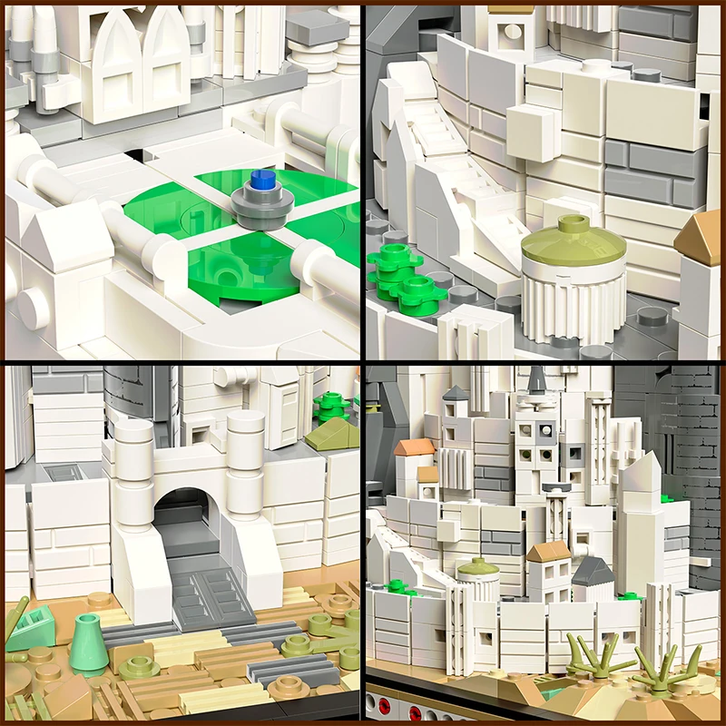 반지 Minas 화이트 시티 Tirith 스트리트 뷰 조립 모델 빌딩 블록 영화 장면 아키텍처 퍼즐 장난감 소년 선물