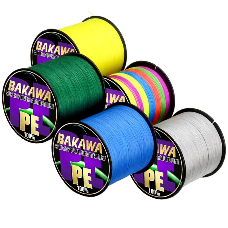 Bakawa 4 Tesse Multifilamento Lenza 100Lb 300M 4 Fili Intrecciati Pe Wire 8-85Lb Super Strong Acqua Di Mare Cavo Liscio Pesca