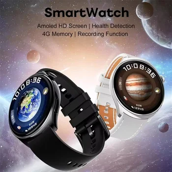 Amoled Smart Watch HD4 Men 1.43inch AI Voice Bluetooth Call Local Music Player 4G RAM Memory Recording Function Women Smartwatch