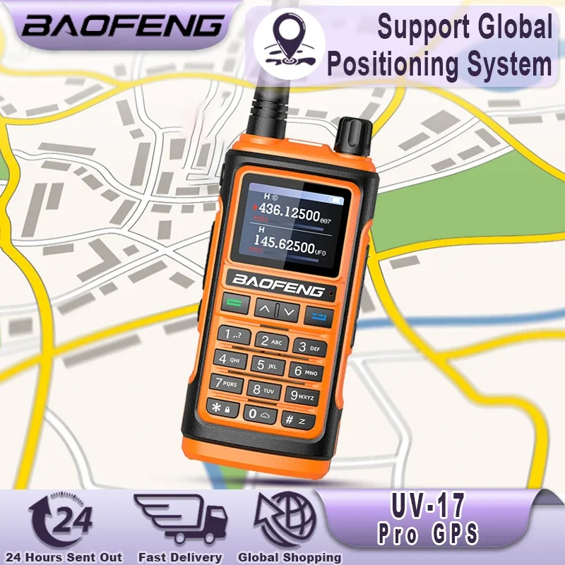 Baofeng UV-17 Pro GPS Walkie Talkie 108-130MHz Air Band VHF UHF 200-260MHz 350-355MHz FM Radio Six Bands Freq Copy Waterproof 6