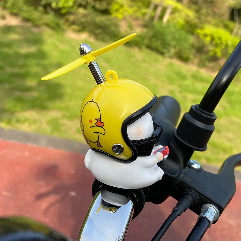 Bicycle Cat Helmet Bamboo Dragonfly Car Motorcycle Handlebars Propeller Decorations for Bike Riding Equipment Auto Accessories