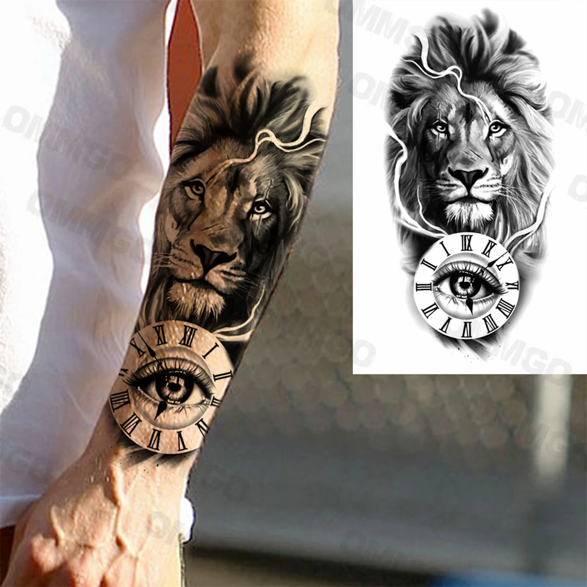 Lion Compass Eyes Temporary Tattoos For Men Adult Tiger Skull Wolf Crown  Fake Tattoo Realistic Body Art Decoration Tatoos Paper - Temporary Tattoos  - AliExpress