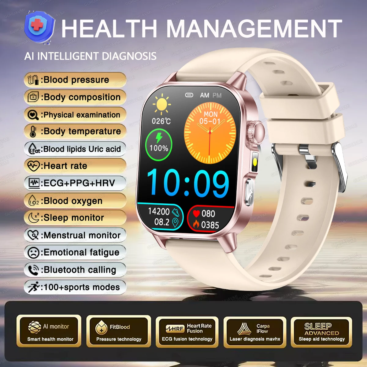 Health Care Smart Watch Men Women ECG BMI Analysis Uric thumbnail 11