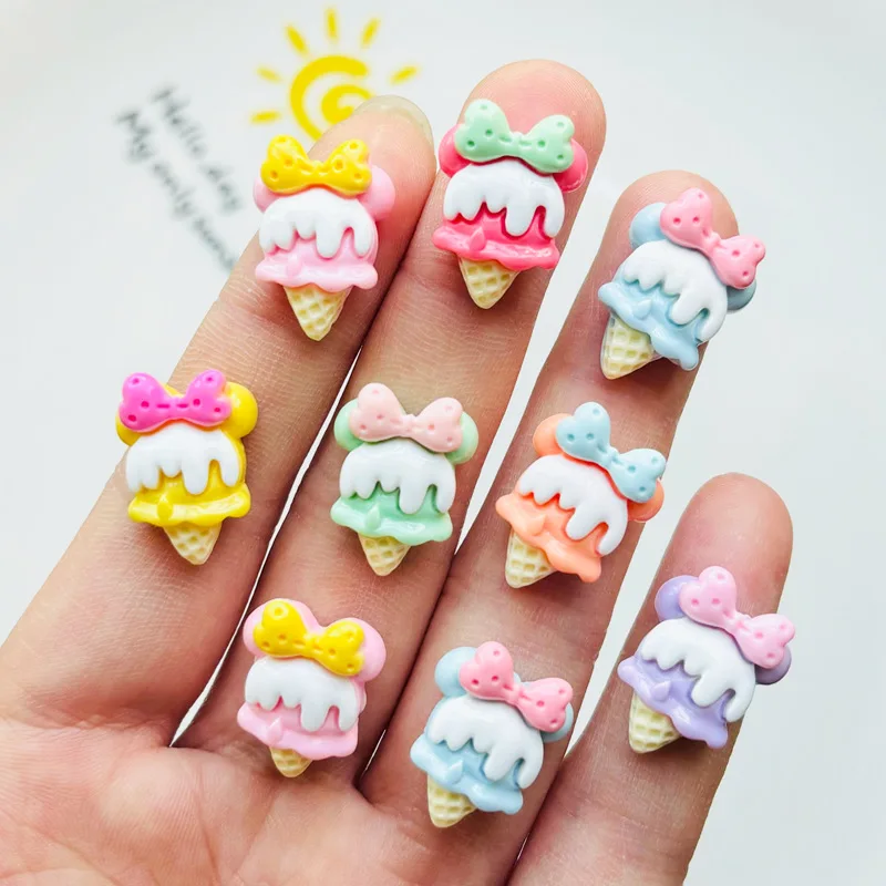 

20 Pcs New Kawaii Cartoon Butterfly Junction Ice Cream Resin Scrapbook Diy Jewelry Children Gift Hairpin Accessories