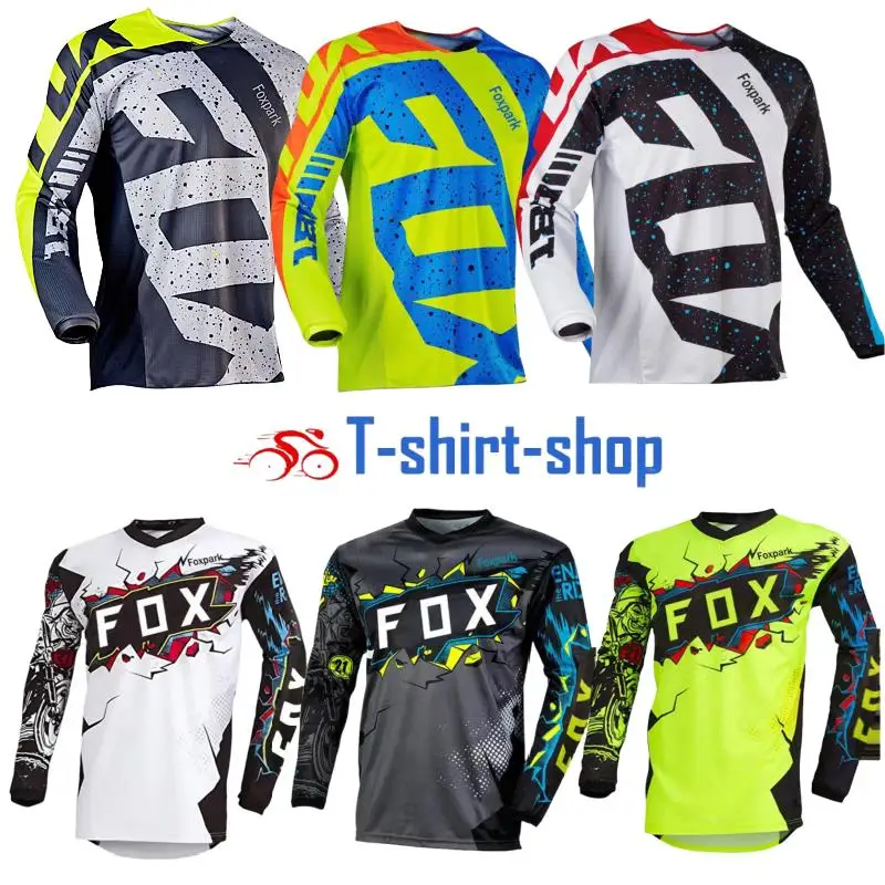 Foxpark 엔듀로 MTB 사이클링 저지, 다운힐 셔츠, 모토크로스 티셔츠, Mx 산악 자전거 의류