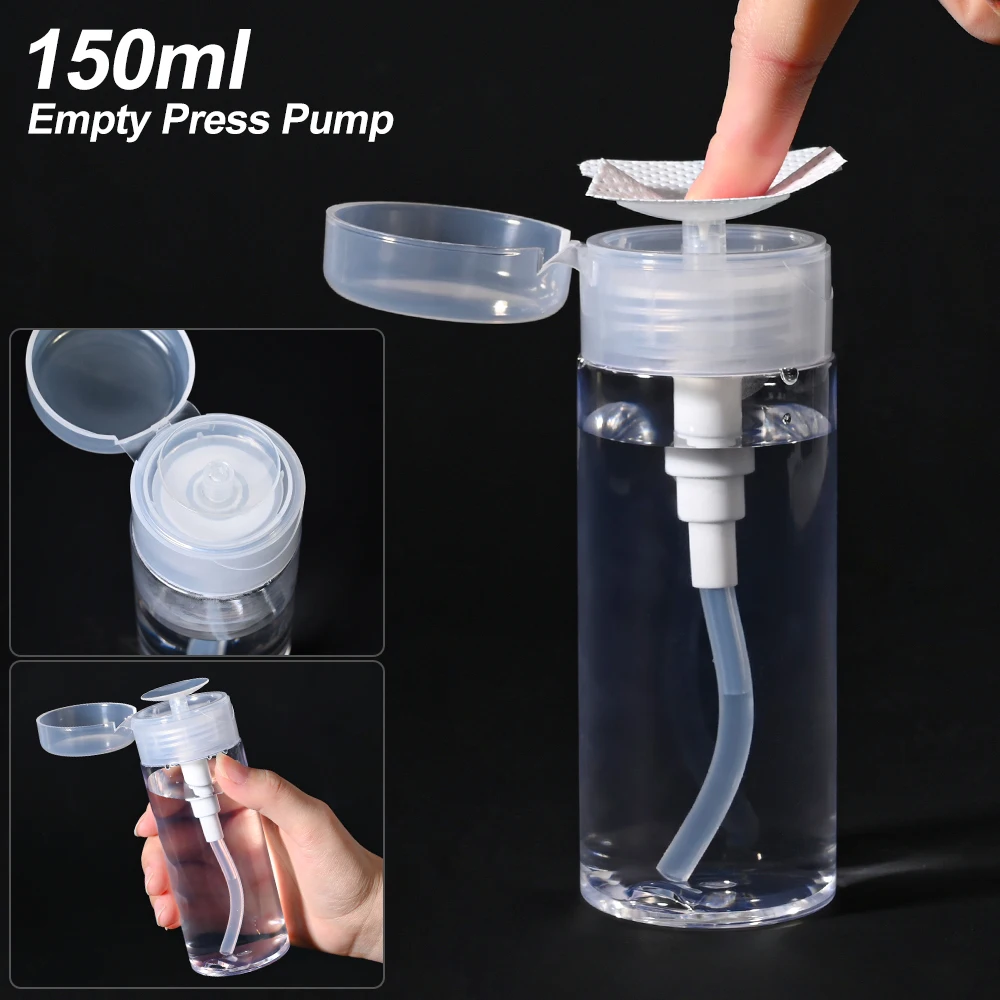 4 Bottiglie Con Pompa Da 200 Ml - Dispenser Per Smalto, Struccante, Liquidi, Trasparenti, Facili Da Usare E Riutilizzabili - Foto 12