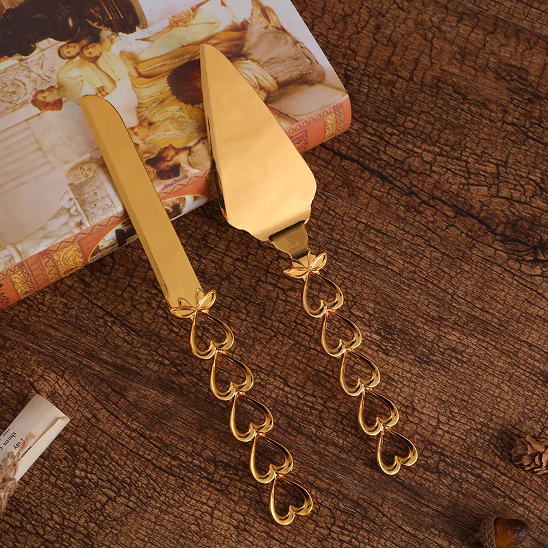 

European Light Luxury Golden Knife and Spatula Set Western Combination Cake Pizza Cutting Supplies Kitchen Cake Pizza Blade