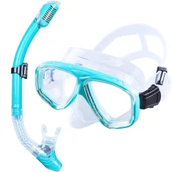 Enhanced Diving Mask and Snorkel Set - Professional Anti-Leak, Anti-Fog Goggles with Wide View Tempered Glass (Green)