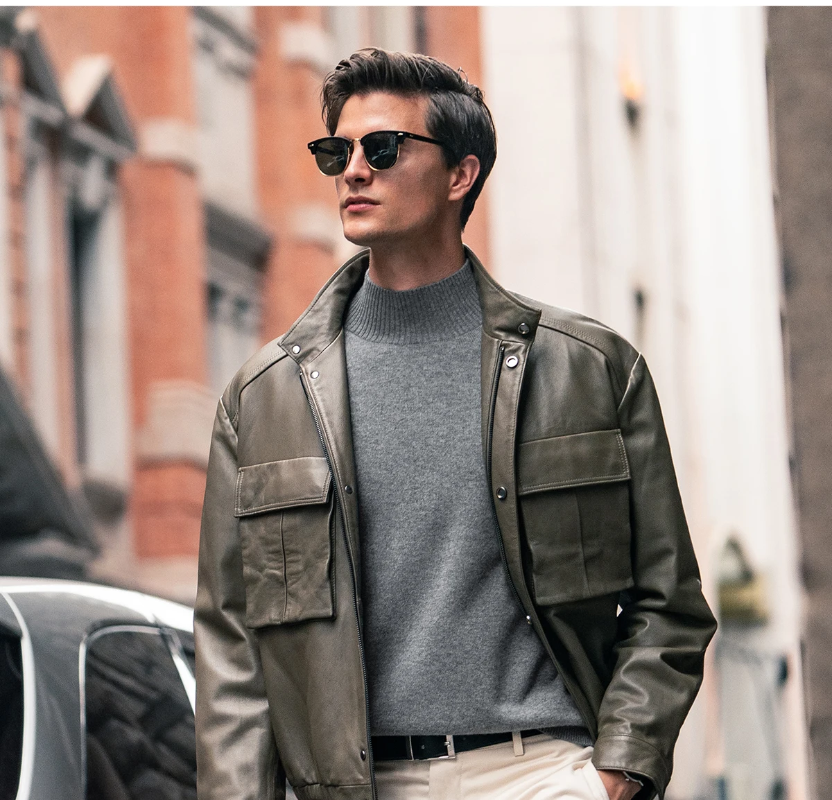 100% cashmere sweater men's warm sweater autumn and winter turtleneck solid color thick long sleeve. 4