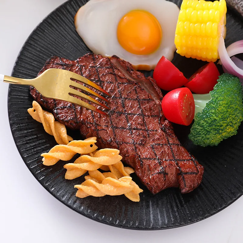 PVC Simulation Fake Steak Food Model Restaurant Decoration Props Good-looking and Realistic Food Halloween Props Fake food model