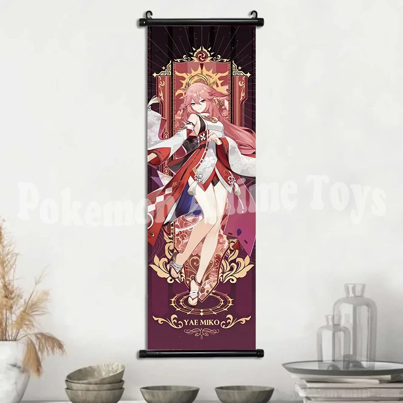 Vibrant Genshin Impact Anime Wall Art Canvas Scroll - Home Decor & Gift