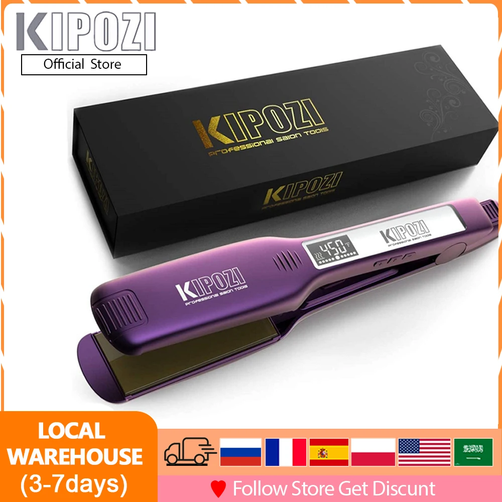 KIPOZI KP139 Professional Hair Straightener Fast Heat Smart Timer Flat