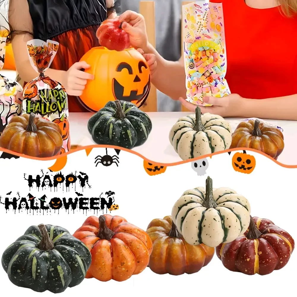 1Pc Mini Artificial Halloween Pumpkin Decoration Simulation Vegetable DIY Craft Halloween Home Party Decoration Props Supplies vegetable ornaments