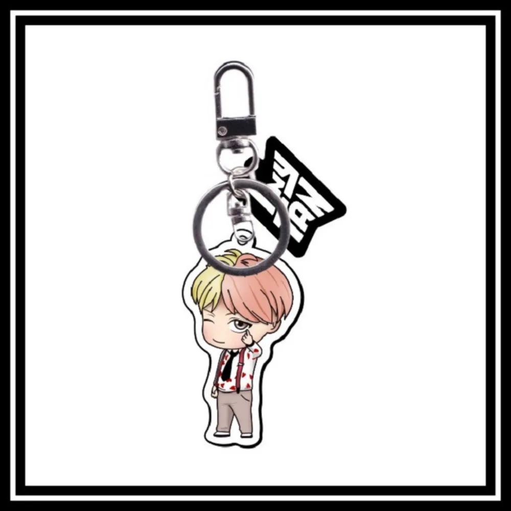 2025New Bts Youth Group High Appearance Level Cartoon Acrylic Key Chain Cute Pendant Small Gift Bag Key Ring Pendant 4