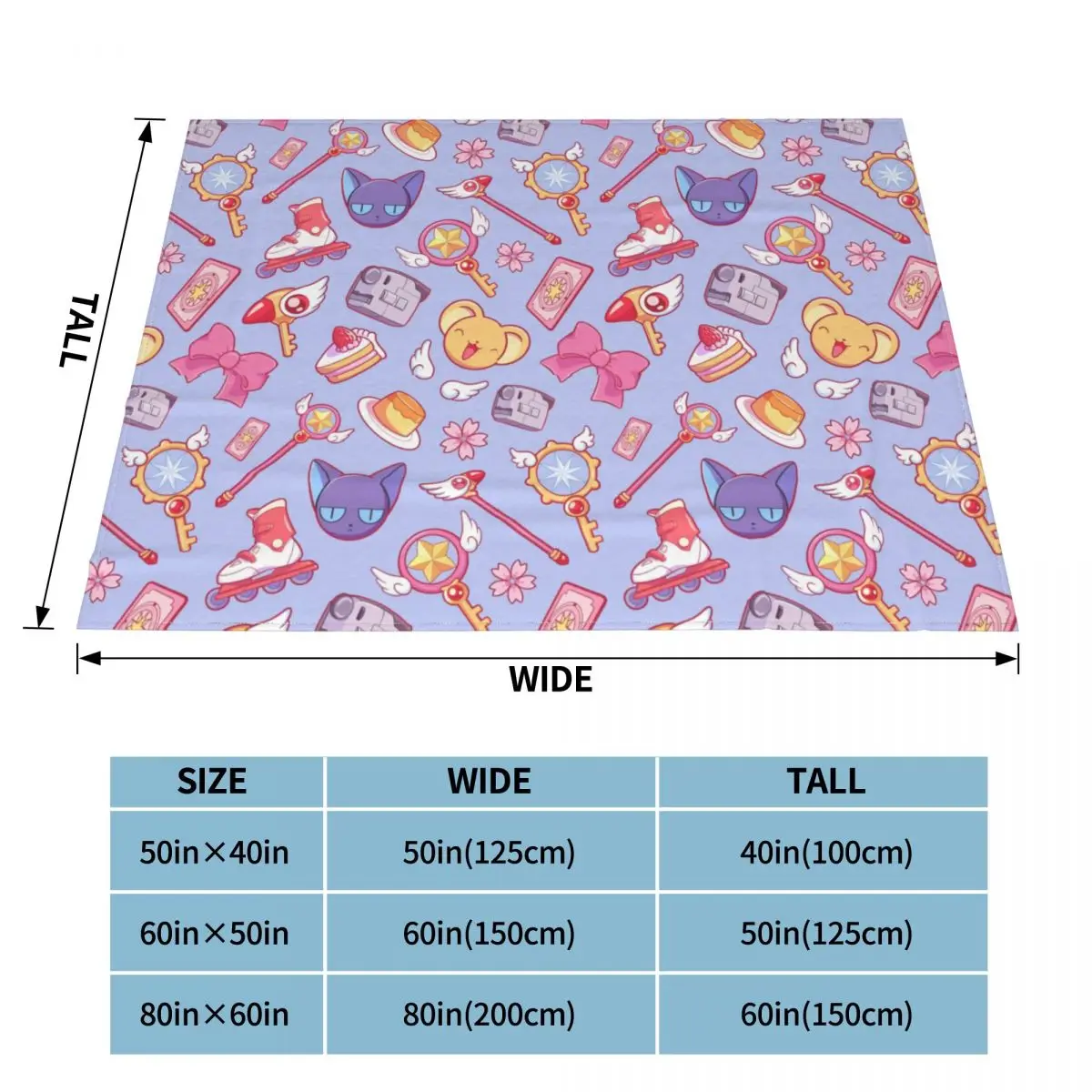 Cardcaptor Sakura Blankets Flannel Anime Cute Keroberos Japan Manga Super Warm Throw Blanket for Bedroom Sofa Bed Rug