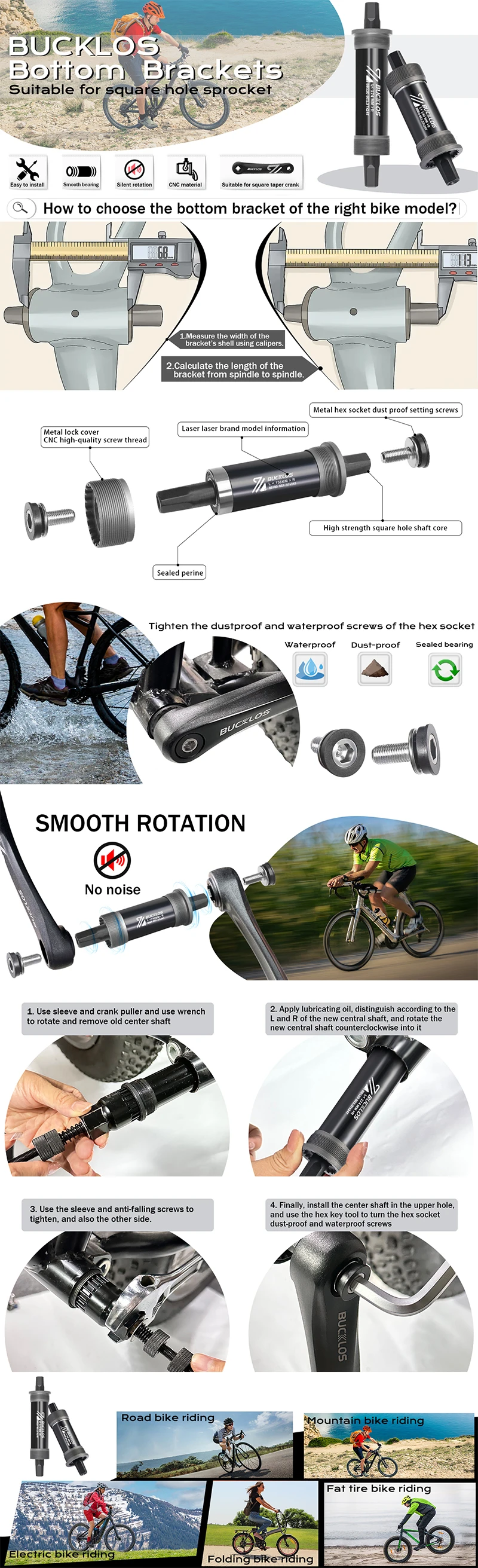 SUPPORT INFÉRIEUR VÉLO électrique Mm BSA design vélo de plage vélo EUR