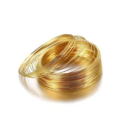 Steel Wire Bangle Loop Necklace Collar Hoop for Jewelry Making - 20 Pack, 3.7m Length, 60mm Diameter (Gold)