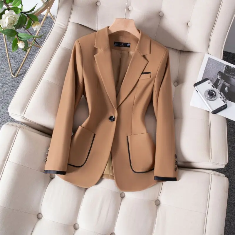 

Fashion Women Blazer Female Long Sleeve Solid Autumn Winter Ladies Formal Jacket Coat For Work Wear Female Tops Outerwears 4XL