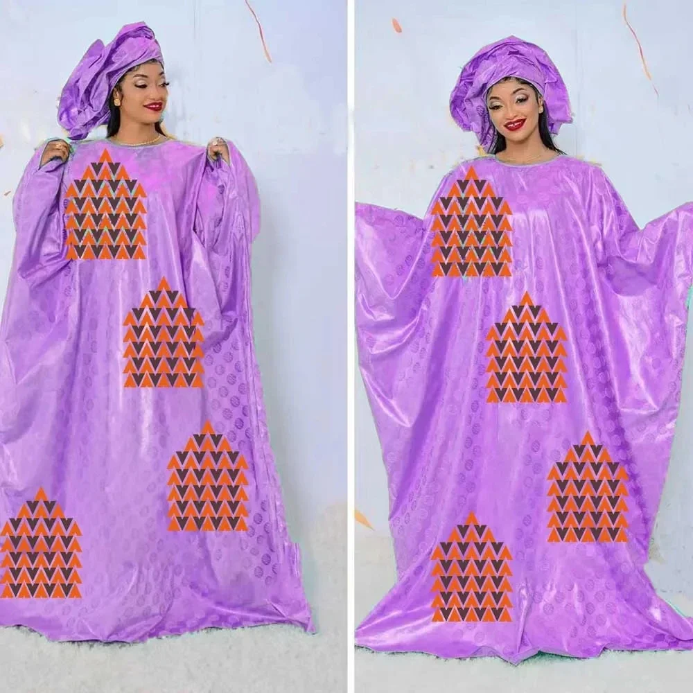 

2024 Bazin Riche Dresses From Senegal - Elegant Bazin Long Robe for Women Party - Original Dashiki Fashion for African Women