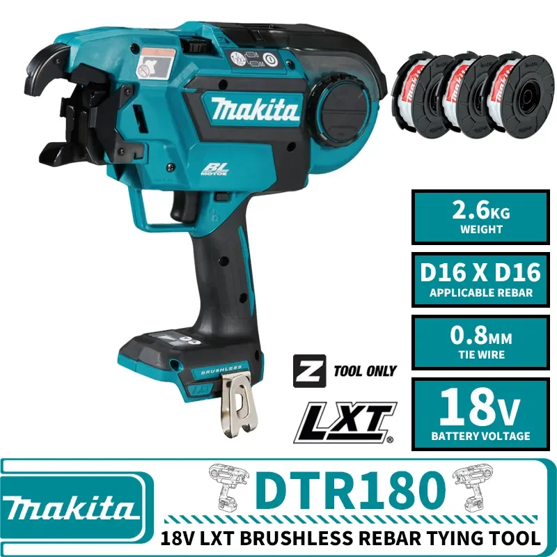 

Makita DTR180ZJ LXT Brushless Cordless Rebar Tying Tool 18V Professional Lithium Power Tools Construction Site Reinforcement