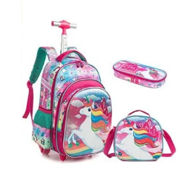 3pcs School Wheeled bag set with lunch box Kids SchooTrolley Bag wheels Wheeled backpack for boys Travel luggage Trolley Bag 1