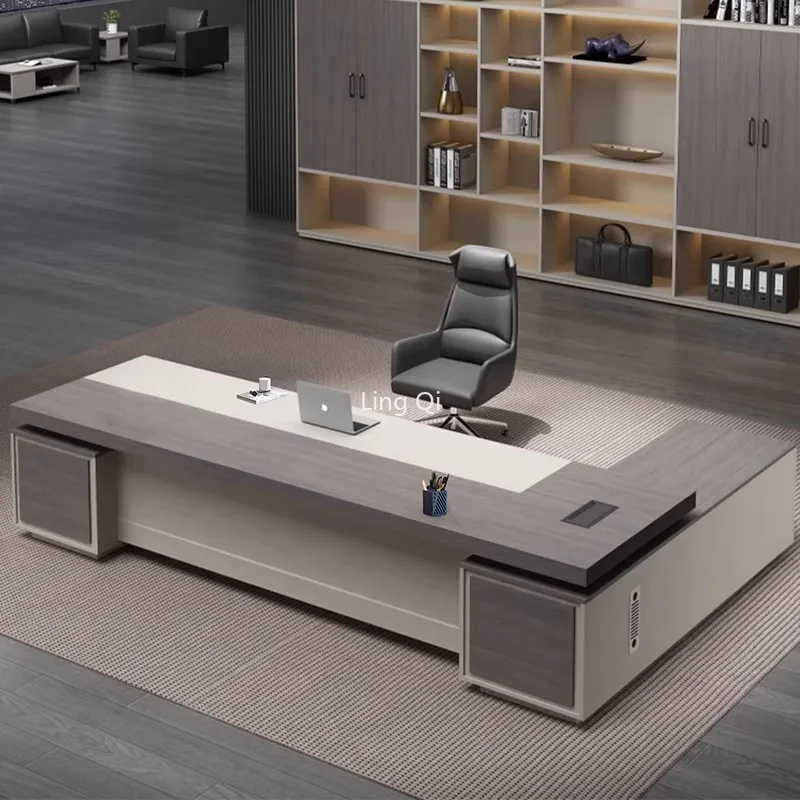 

Designer Minimalist Office Desk L Shaped Reception Free Shipping European Computer Desks Wood Customized Escritorio Furniture