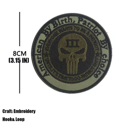 Tactical Embroidered Punisher Patch with Hook and Loop Fasteners (V00619)