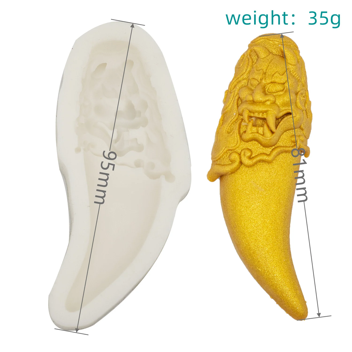 

Tiger Teeth Shaped Keychain Pendant Mold, DIY Dog Tag, Resin Mold, Crystal Epoxy Silicone Mold, Jewelry Making, Casting Mould