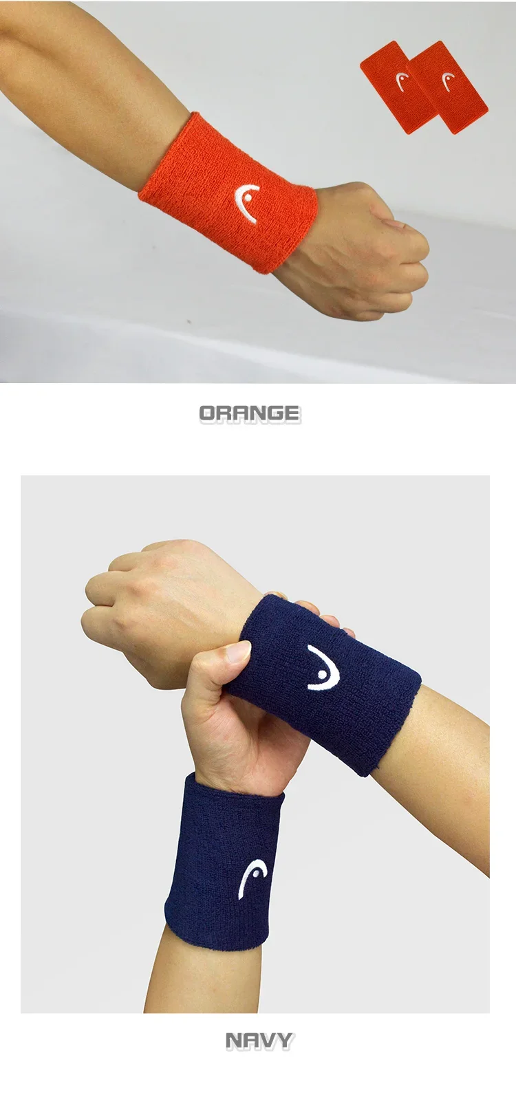 Description Picture 6 of itemOriginal HEAD Tennis Wristband Badminton Sport Wristband Cotton Comfortable Sweat Wiping Non Slip Wristband