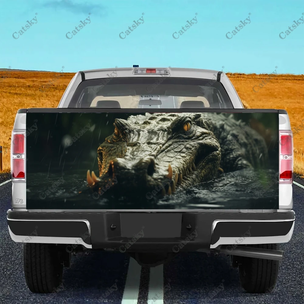 

Large Crocodile in The Swamp Truck Tailgate Wrap Professional Grade Material Universal Fit for Full Size Trucks Weatherproof