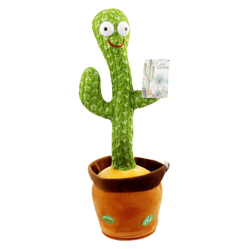 Hot-selling children's toys ring cactus doll learn to talk with music dance twist learning duck big white goose gift box
