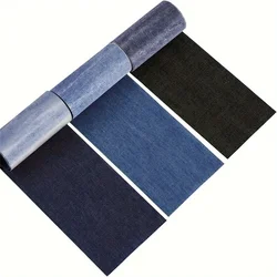 Premium Dark Blue Iron - On Jean Repair Patches - Set of 3 Rolls (8 x 50 cm) (3pcs)