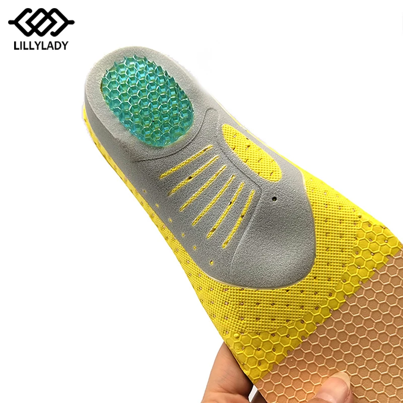Sport Running Gel Insoles For Feet Man Women Shoes Sole Orthopedic Pad Massaging Shock Absorption Arch Support Health Care