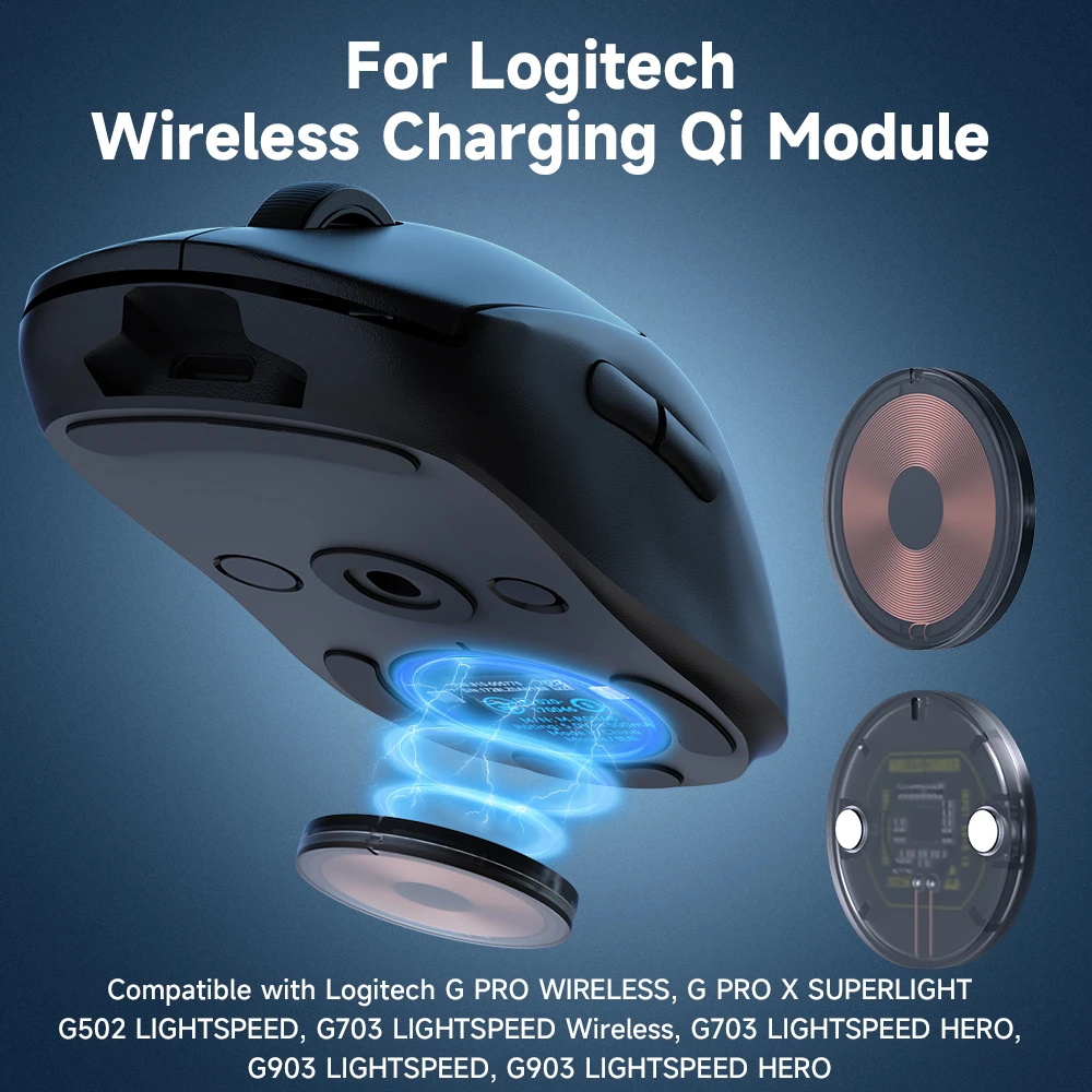 For Logitech Mouse Wireless Charging Qi Module Base For Logi G502 G703 G903  G Pro X Gpw Wireless Charger Mouse Accessories - Mouse Pads - AliExpress