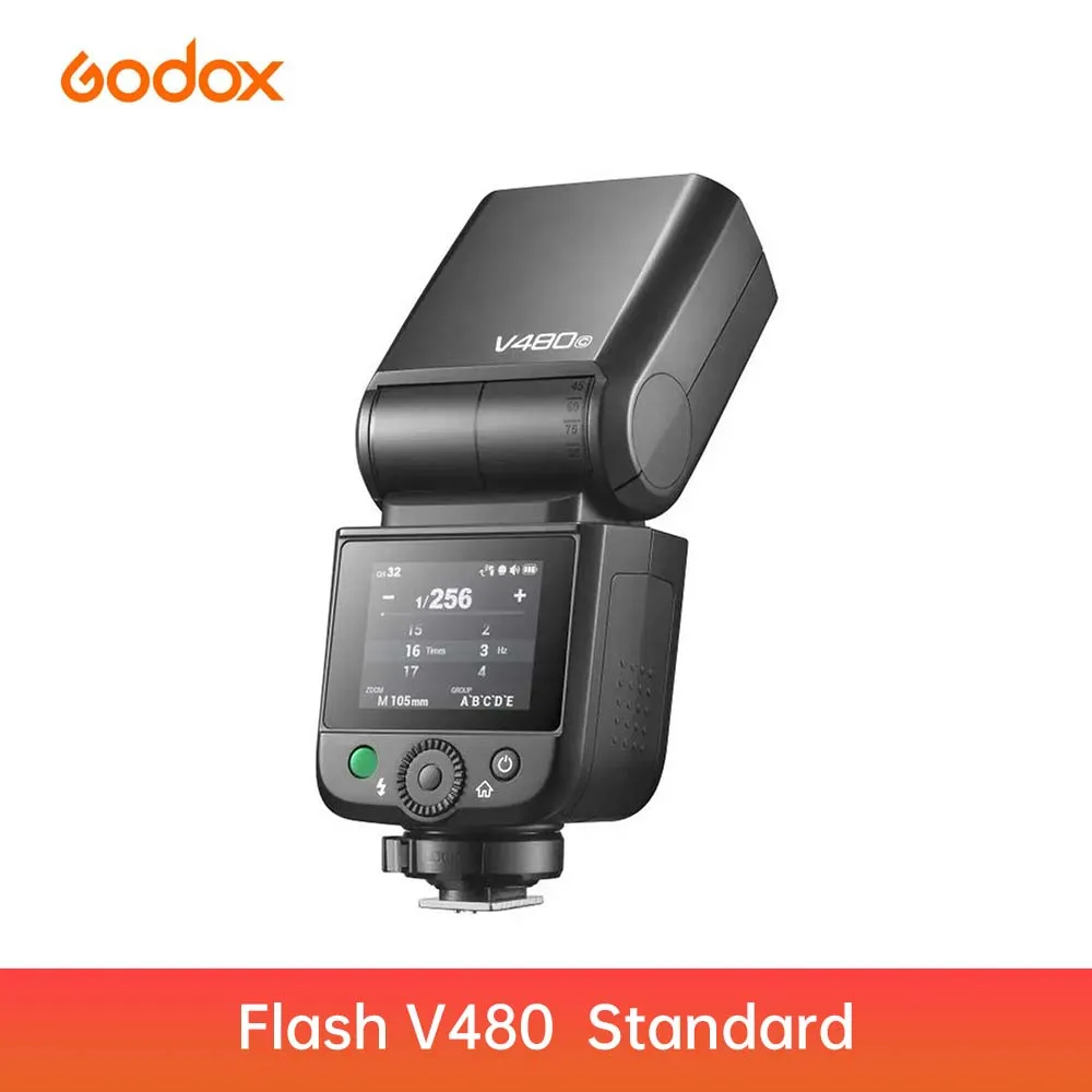 Godox V480 TTL 플래시 프로페셔널 GN50 HSS 2.4G 리튬이온 650F 1.7초 LED 모델링 램프 USB-C (캐논/니콘//후지/올림푸스용)