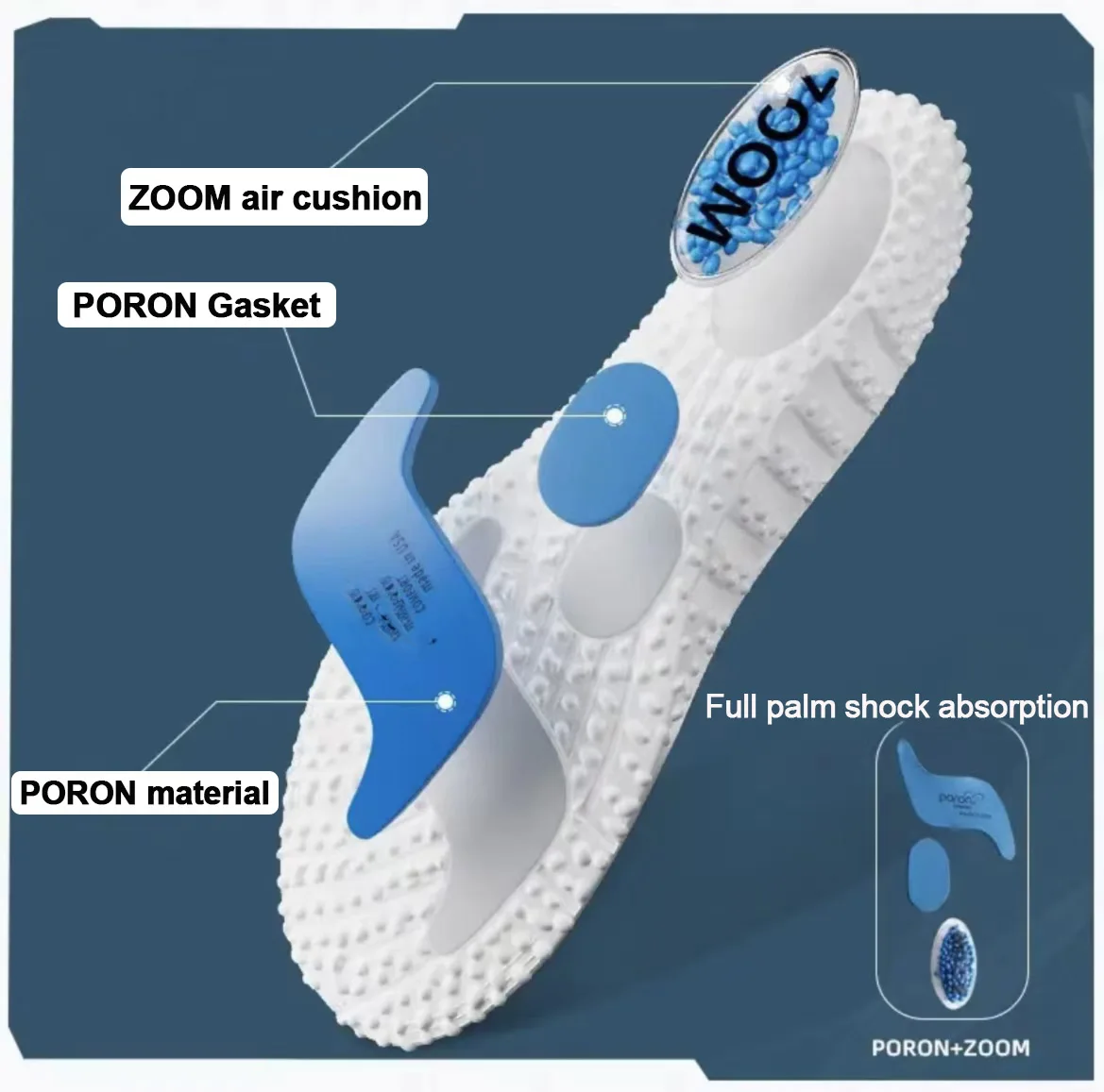Silicone Sport Insoles for Men Women Arch Support Breathable Shock Absorption Shoes Pad Outdoor Running Feet Care Sneakers sole