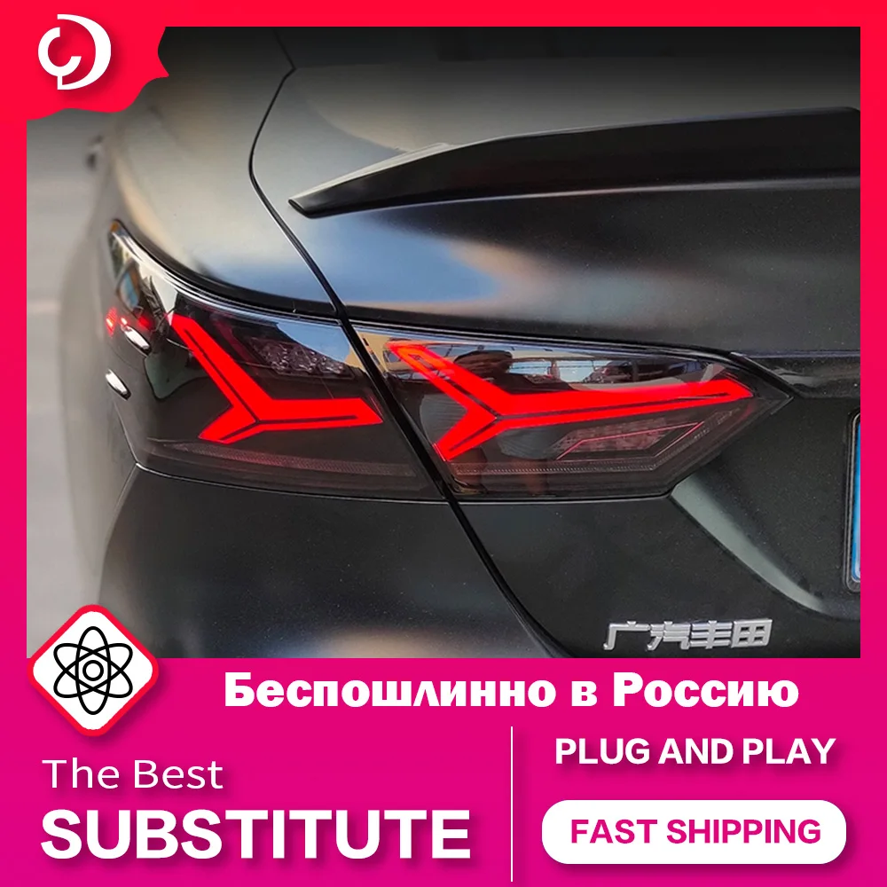 

AKD Car Styling Taillights for Toyota Camry 2018-2021 Camry DRL Fog Tail Lamp Dynamic Turn Signal Rear Reverse Brake Tail Lamps