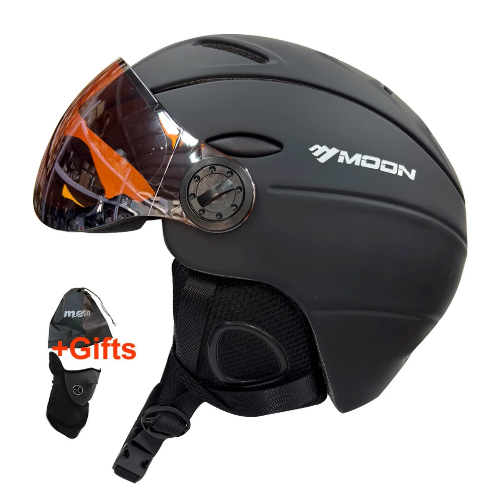 MOON Half-Covered Ski Helmet with Goggle Cover 1