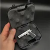 1:3 Metal Model Gun Keychain Plastic Case Miniature Alloy Pistol Suitcase 3