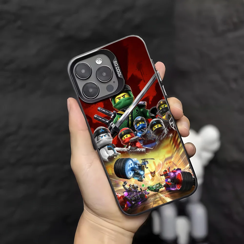 Cartoon phone case For iPhone 17 16 15 14 13 12 11 Pro Max Plus Mini IMD Color Silver Shell Cover N-Ninjago 6