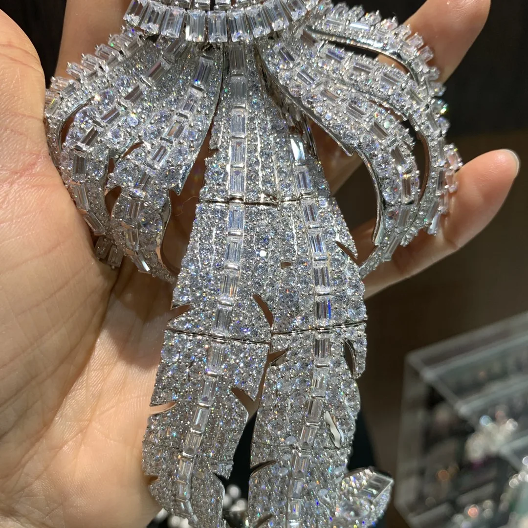 large bird brooch big luxury jewelry bird of paradise brooch 925 sterling silver with cubic zircon high quality 23*8CM unisex 3 large bird brooch big luxury jewelry bird of paradise brooch 925 sterling silver with cubic zircon high quality 23*8CM unisex - Image 3