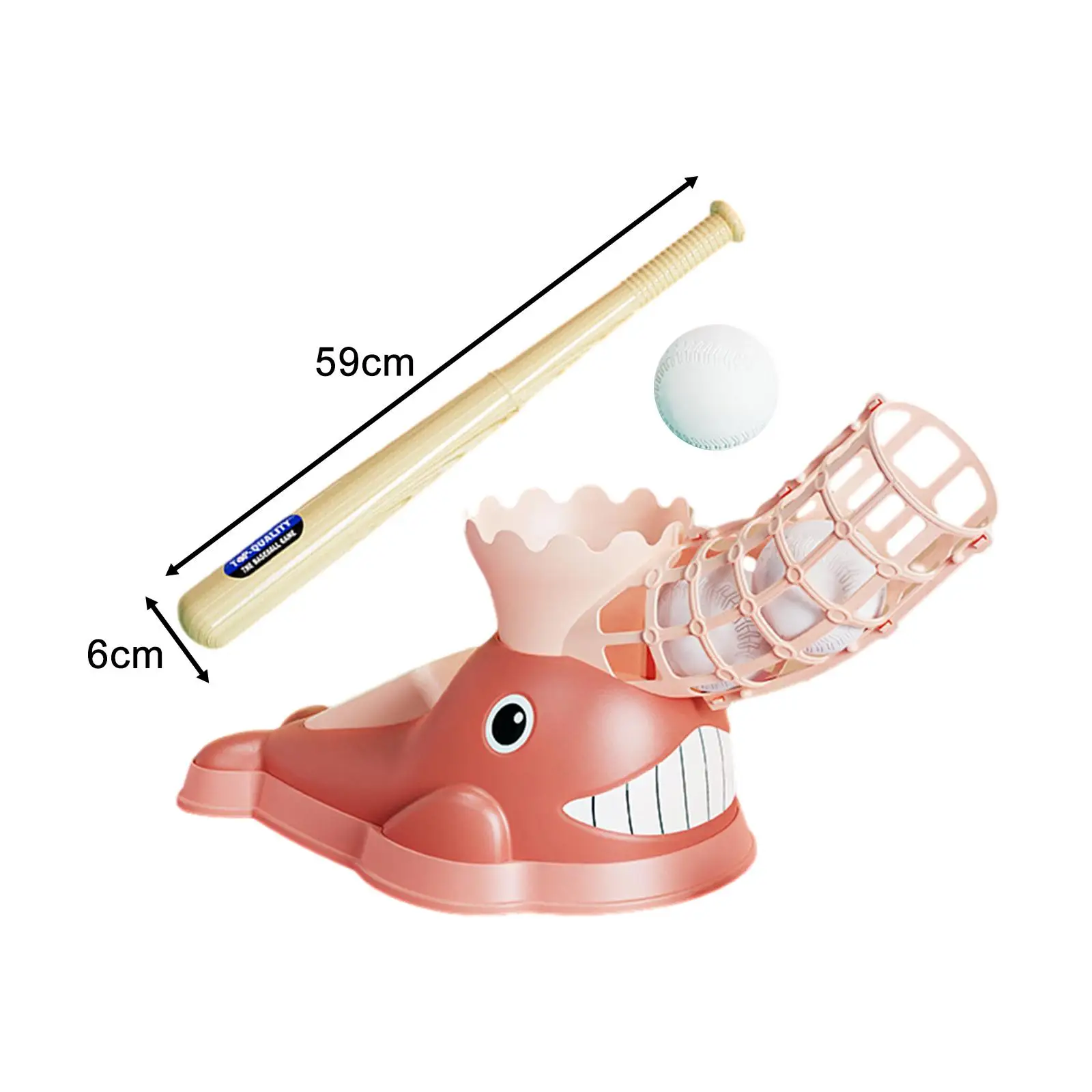 Kids Pitching Machine Semi Automatic Baseball Set Batting Machine Cartoon Baseball Ejection Set for Indoor