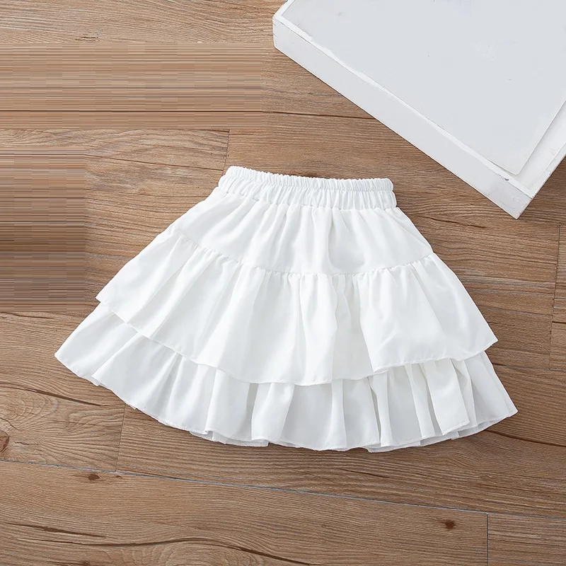 3-12 Years School Girls White Black High Waist Pleated Skirt Toddler Teenage Girl Short Skirts Kids Skirts Children Clothes