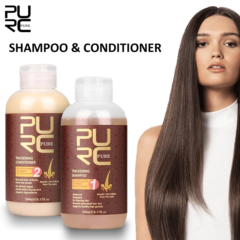 

Шампунь против выпадения волос PURC, кондиционер 100/300 мл, имбирное средство для лечения выпадения волос, товары для мужчин и женщин, уход за волосами