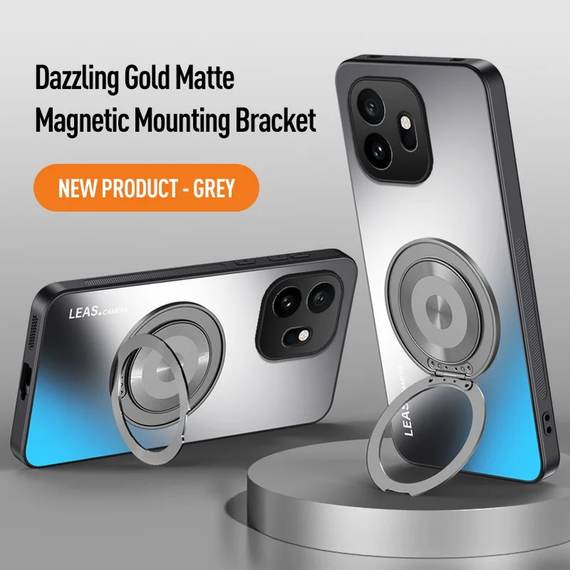 AG Matte Back Panel Metal Magnetic Holder Case - Sleek and Secure Design