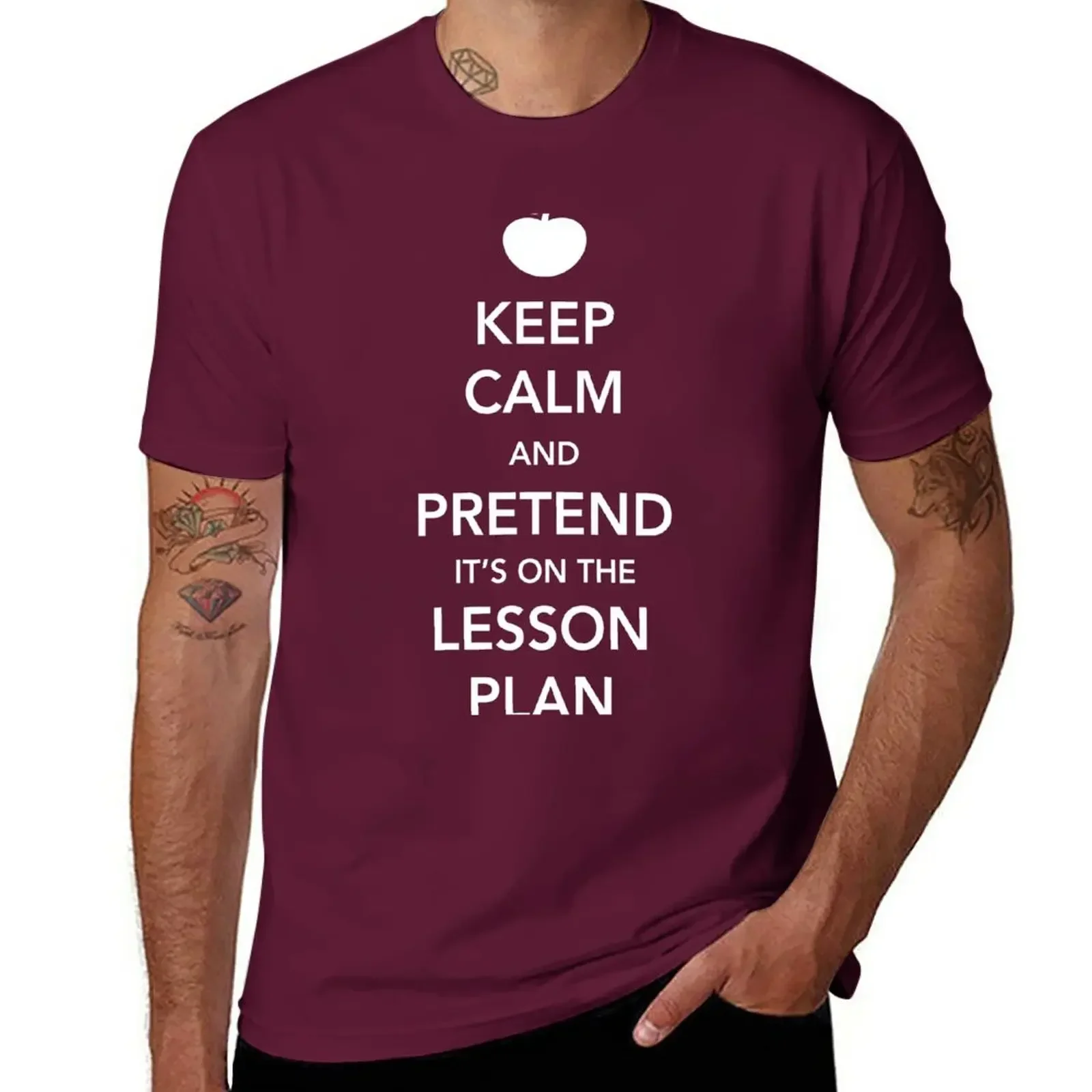 

Keep Calm and Pretend it's on the lesson plan T-Shirt summer tops customs mens graphic t-shirts hip hop