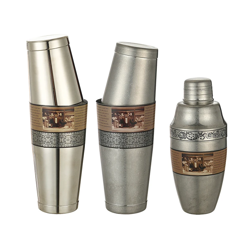 Vintage Inciso Chaplin Boston Bar Cocktail Shaker Boston Shaker Professionale Barman Cocktail Shaker