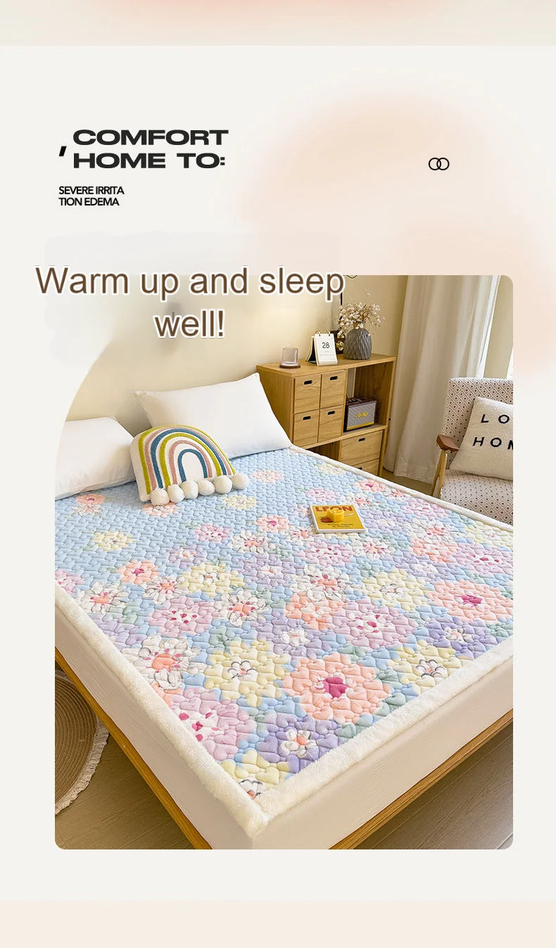 Description Picture 3 of itemThick and Warm Plush Bed Mattress, Thick Bedding Mat, Breathable Mattress, Student Dormitory, Winter
