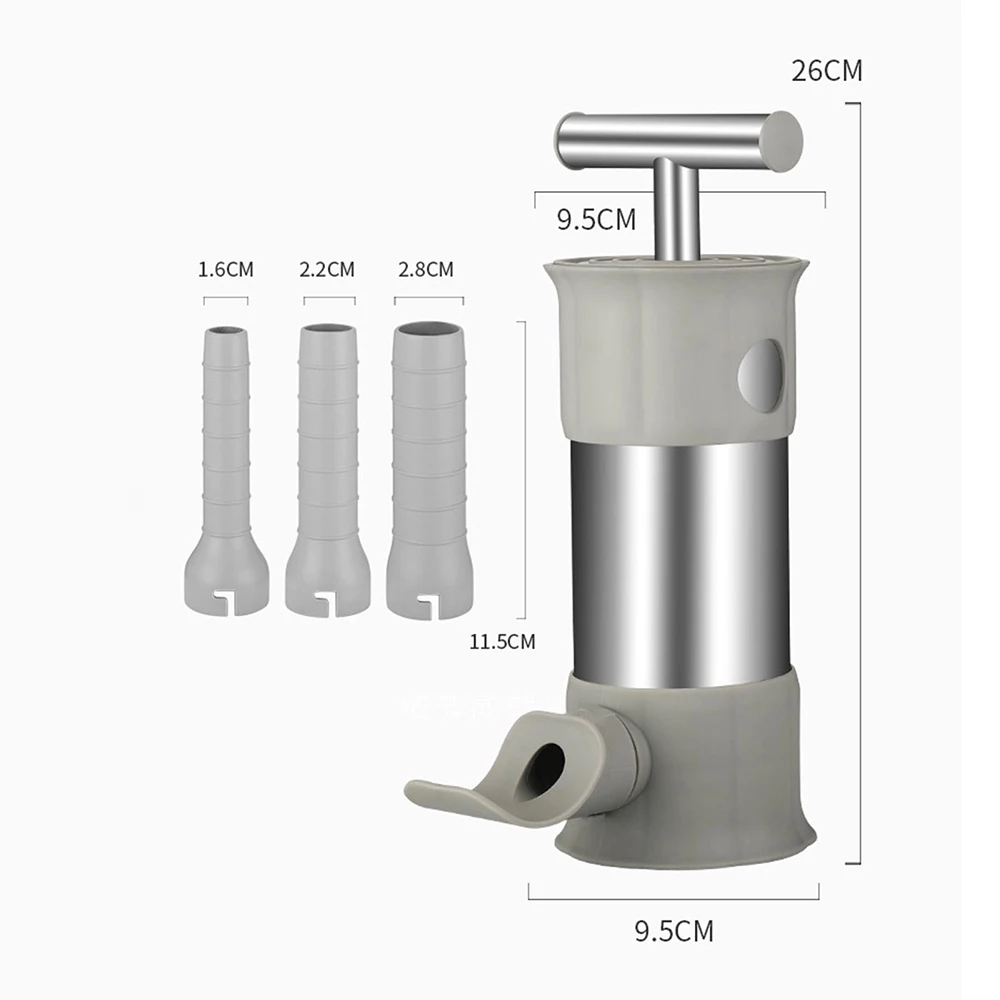 Sausage Stuffer with 4 Different Sizes Stuffing Tubes Quick Filler Syringe sausage stuffer